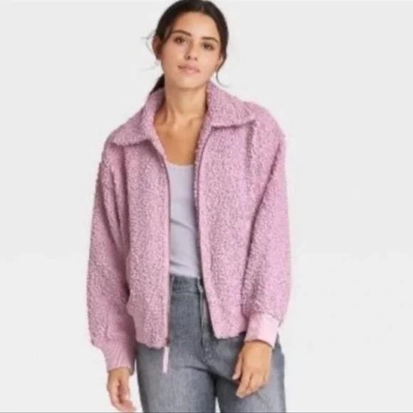 NWT Universal Thread Lavender Pastel Sherpa Bomber Jacket - 2X - Picture 2 of 5